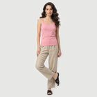 Women's Pink Cotton Scoop Neck Camisole Slip, गुलाबी, small