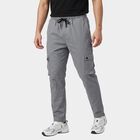 Men's Light Grey Jogger Fit Solid Track Pants, हल्का ग्रे, small
