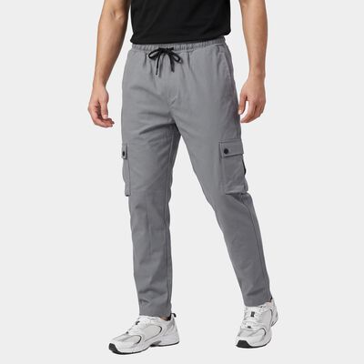 Men's Light Grey Jogger Fit Solid Track Pants