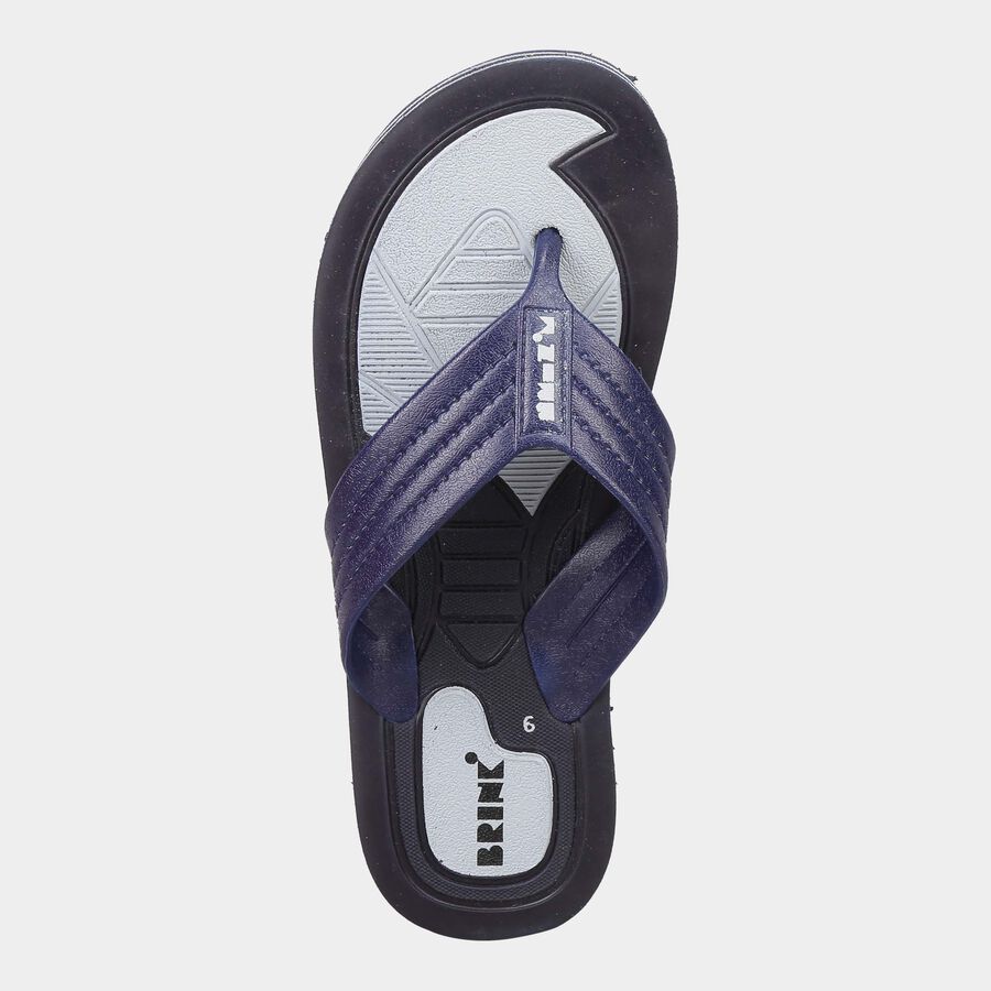 Men Printed Flip Flops, Navy Blue, large image number null