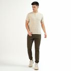Men's Olive Green Slim Fit Jogger Trousers, Olive, small image number null