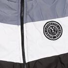 Boys Black and Grey Hooded Puffer Jacket, Light Blue, small image number null