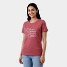 Ladies' Round Neck T-Shirt, गुलाबी, small