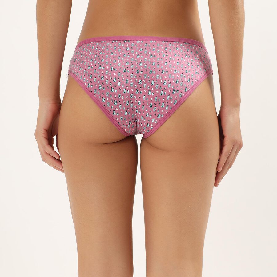 Women's Dusty Rose Printed Bikini Panty, Pink, large image number null
