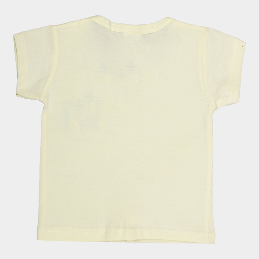 Infants Front Open T-Shirt, Yellow, large image number null