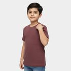 Boys' Soft Rose Pink Crew Neck Graphic Printed Half Sleeves T-Shirt, गुलाबी, small