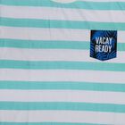 Boys Bright Aqua Blue Cotton Crew Neck Casual T-Shirt, Aqua, small