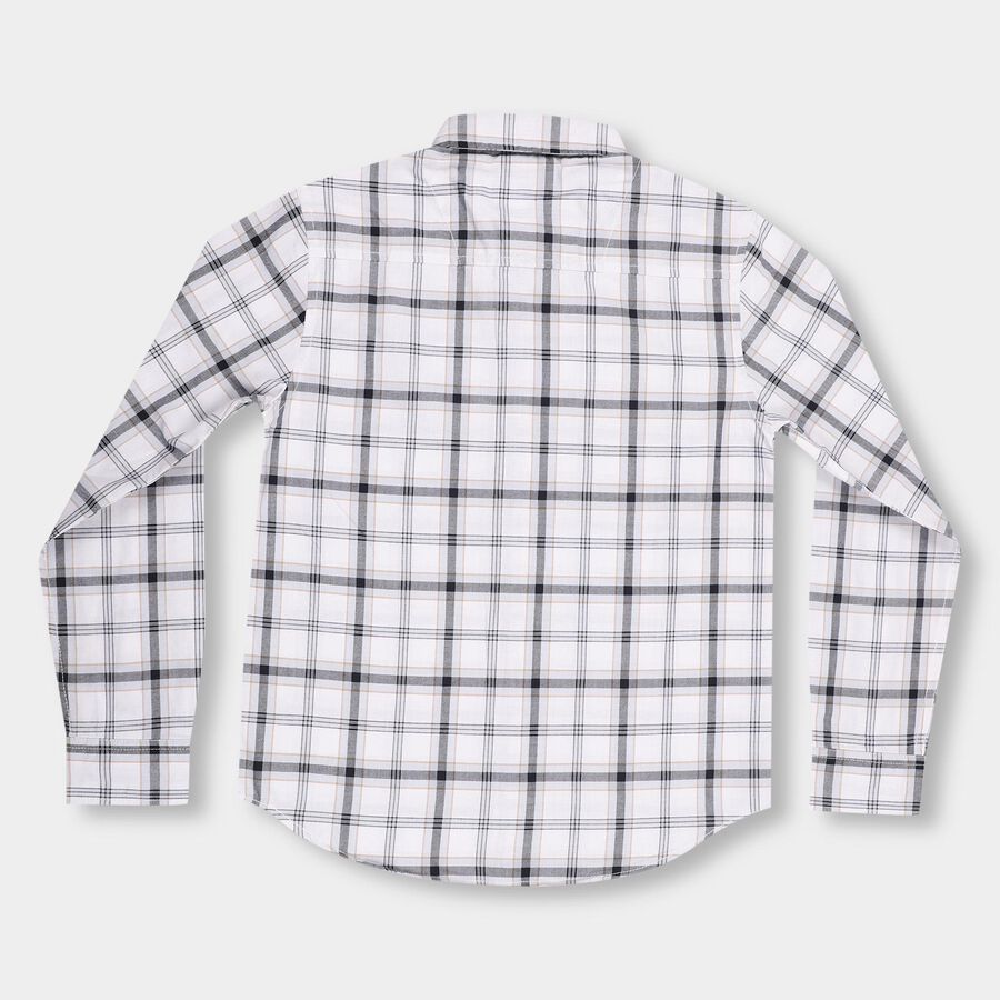 Boys Rich Eggshell White Spread Collar Casual Shirt, सफ़ेद, large image number null