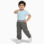 Infants Muted Charcoal Grey Elastic Waist Jogger Trousers, हल्का ग्रे, small image number null