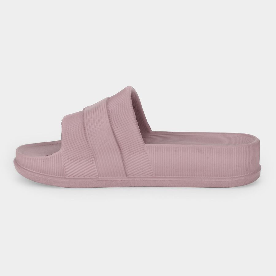 Women's Pink Slip-On Sliders Slippers, गुलाबी, large