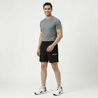 Men's Black Regular Fit Solid Shorts, Black, small