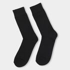 Men's Jet Charcoal Grey Crew Length Formal Socks Pack of 2, Dark Grey, small
