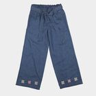 Girls' Mid Blue Regular Fit Jeans, मध्यम नीला, small