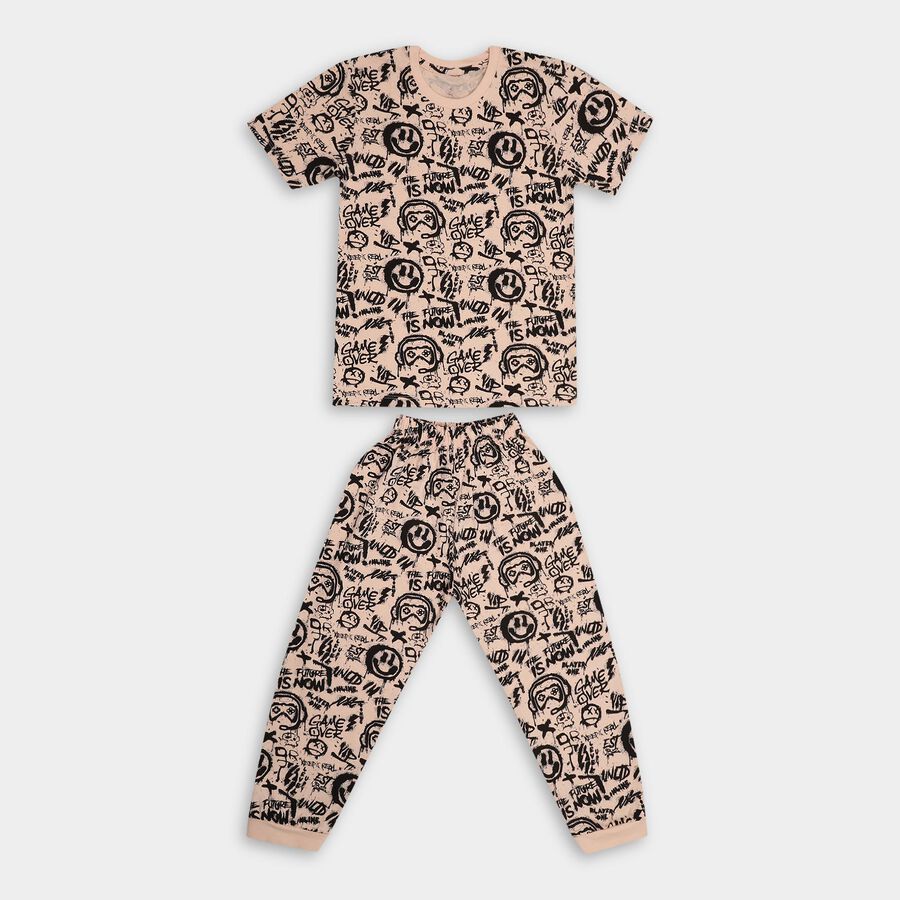 Boys' 100% Cotton Suit Night , गहरा पीला, large image number null