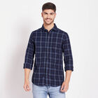 Cotton Checks Casual Shirt, Dark Blue, small image number null