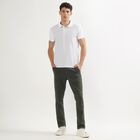 Men's Slim Fit Cross Pocket Casual Trousers, ओलिव, small image number null