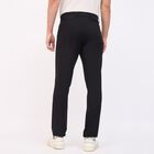 Men's 100% Cotton Cross Pocket Slim Fit Casual Trousers, Black, small image number null