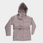 Girls Light Grey Hooded Casual Jacket, Light Grey, small image number null