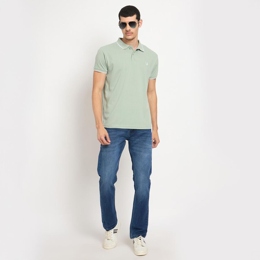 Men's Collared Half Sleeves T-Shirt , एक्वा, large image number null