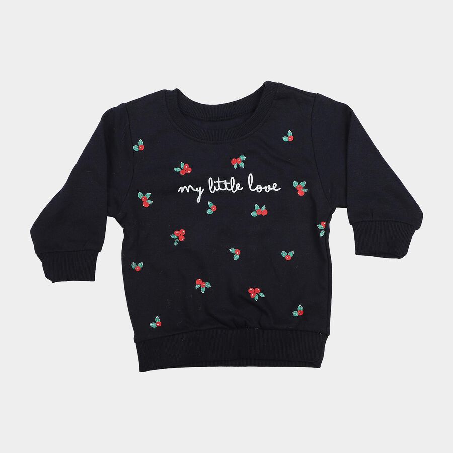 Infants' Navy Blue Crew Neck Pullover Sweatshirt, Navy Blue, large
