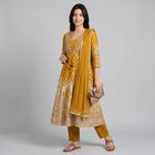 Women's Mustard Floral Printed Ethnic Set, Mustard, small