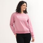 Women's Dusty Pink Crew Neck Casual Sweatshirt, Pink, small image number null