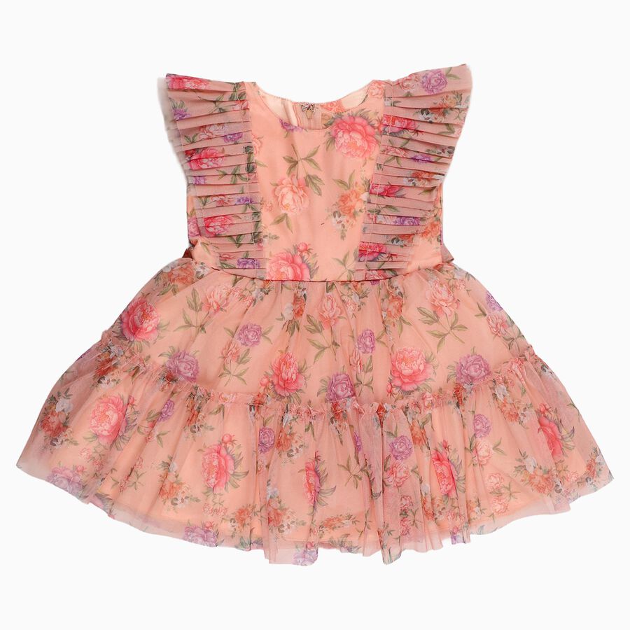 Girls' Versatile Everyday and Occasion Wear Frock, Light Pink, large