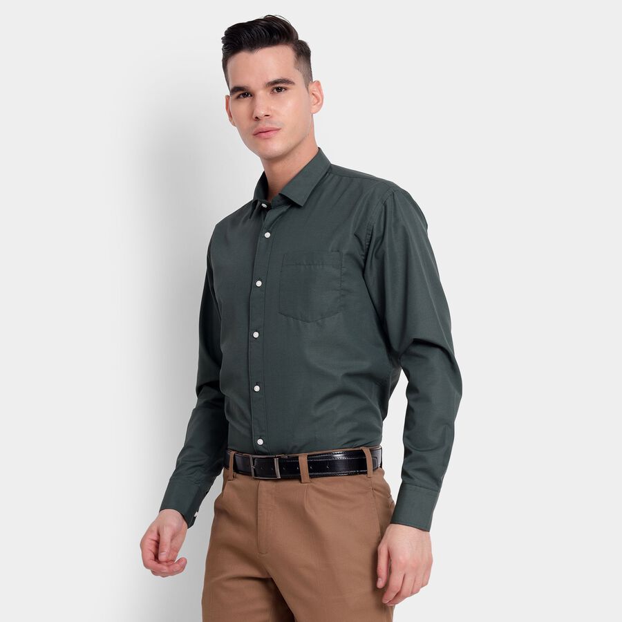 Men's Formal Shirt, Dark Green, large image number null