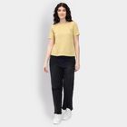 Ladies' Round Neck T-Shirt , खाकी, small