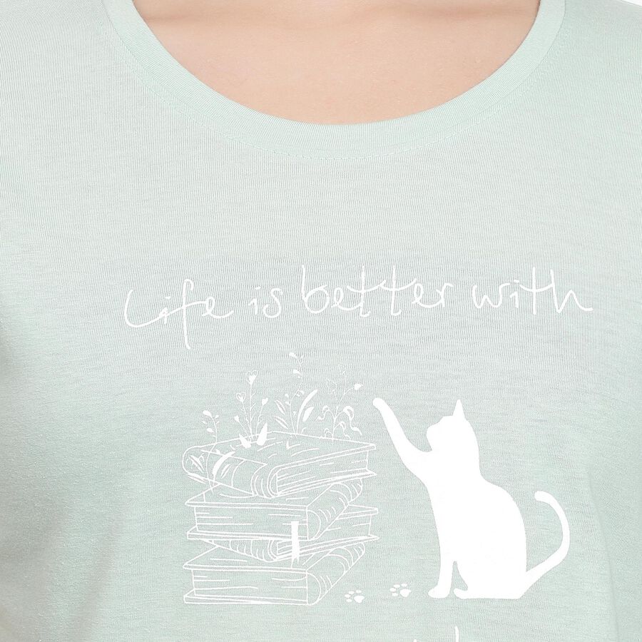 Ladies' Round Neck T-Shirt , Light Green, large image number null