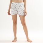 Ladies' White Printed Relaxed Fit Shorts, सफ़ेद, small image number null