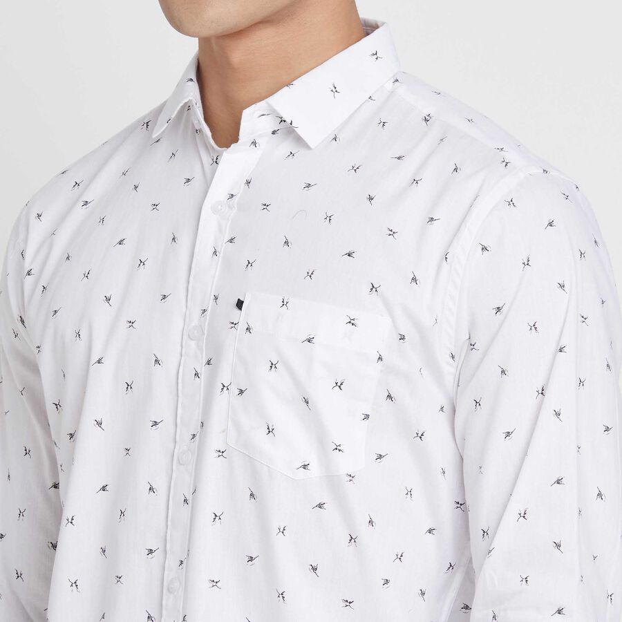 Cotton Printed Casual Shirt, White, large image number null