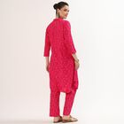 Women's Bright Fuchsia Pink Printed Ethnic Set, गुलाबी, small image number null