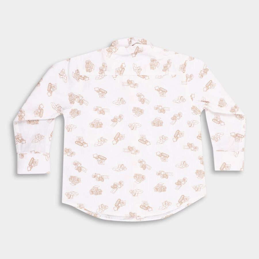Boys' Cotton Casual Shirt, सफ़ेद, large image number null