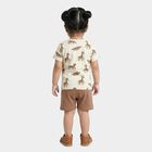 Infants' Beige Cotton Round Neck Solid Baba Suit, Beige, small