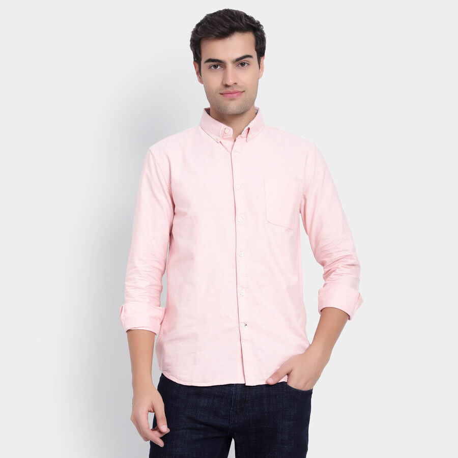 Cotton Solid Casual Shirt, Orange, large image number null