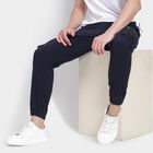 Men's Slim Fit Casual Trousers, नेवी ब्लू, small image number null