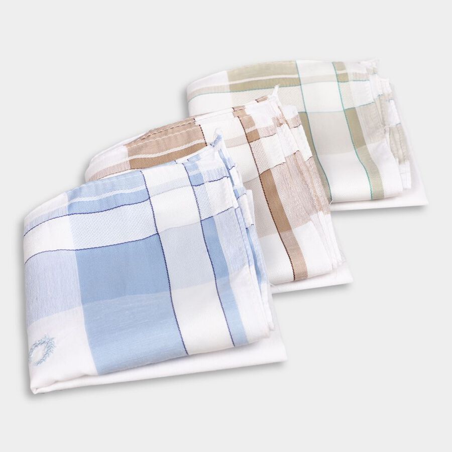 Men's 100% Cotton Hanky, White, large