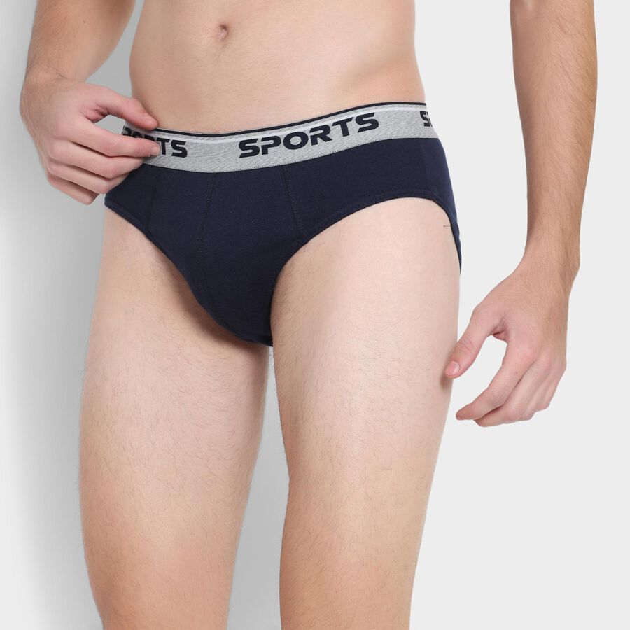 Men's 100% Cotton Briefs , Navy Blue, large