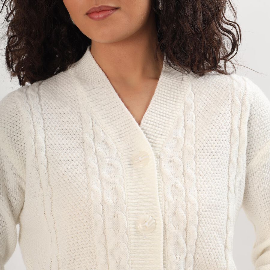 Ladies' Cardigan, White, large image number null
