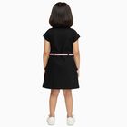 Girls' Cotton Blend Sleeveless Casual Frock, Black, small