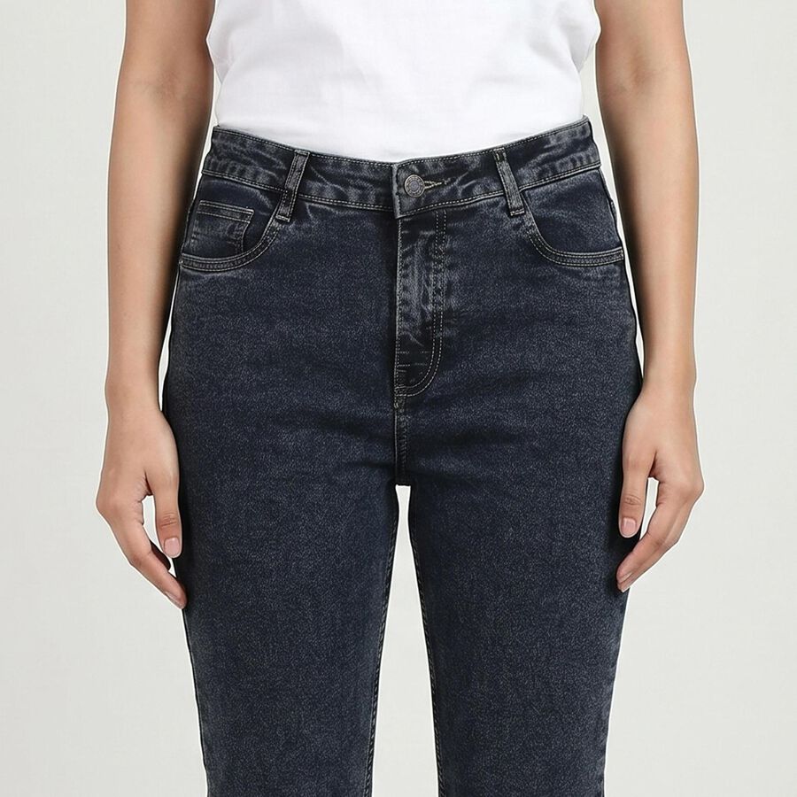 Women's Dark Grey Bootcut Fit Washed Jeans, गहरा ग्रे, large