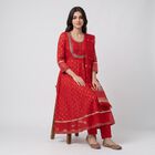 Women's Red Embroidered Ethnic Set, Red, small