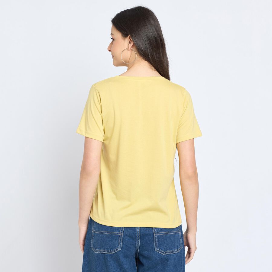 Ladies' Round Neck T-Shirt, Khaki, large