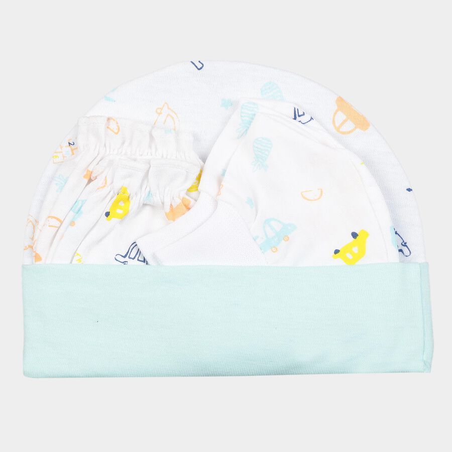 Infants Cotton Printed Baby Gift Set, White, large image number null
