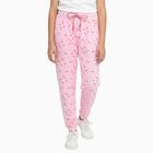 Girls Soft Rose Pink Regular Fit Polka Dot Printed Pyjama, Light Pink, small