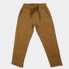 Boys' Beige Straight Fit Drawstring Waist Jeans, गहरा पीला, small
