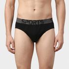 Men's Black Regular Fit Briefs, काला, small