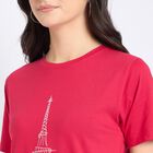 Ladies' Round Neck T-Shirt, रानी (फ्यूशिया), small