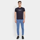 Men's Round Neck Half Sleeves T-Shirt, नेवी ब्लू, small
